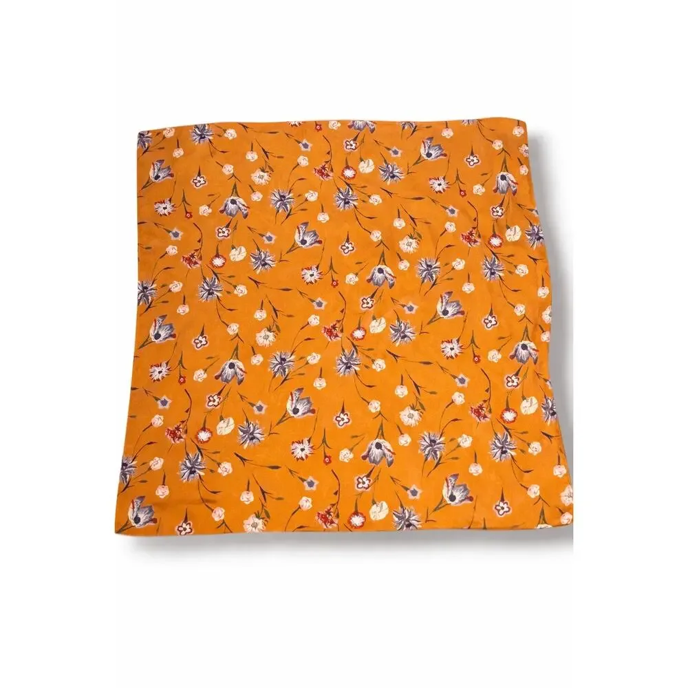Rust‎ Floral Bandana Scarf Cottagecore Boho Square Neck Scarf Wrap Lightweight